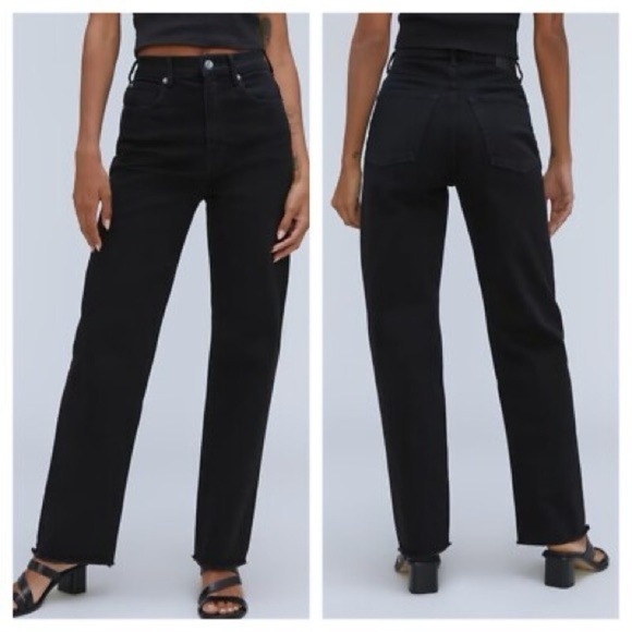 Everlane High Waist Straight Leg Jeans Black - Picture 1 of 5